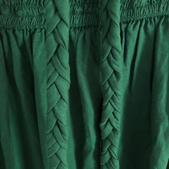 Aerie Green Halter Neck Braided Strap Linen Blend Maxi Dress - Picture 6 of 10